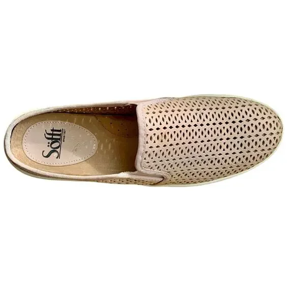 SOFFT Women’s Slip-On Leather Sneaker Padded Slides Somers II Taupe/Blush SIZE 9 - Picture 5 of 14